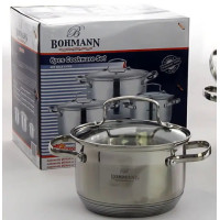 Набір каструль з нерж. сталі 6 пред. Bohmann BH 1903 (2,1 л. 2,9 л. 3,9 л.)